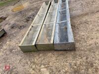 3 GALVANISED 9' GROUND FEED TROUGHS - 8