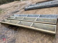 3 GALVANISED 9' GROUND FEED TROUGHS - 9