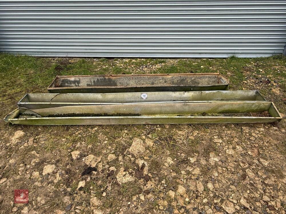 3 MIXED GALVANISED GROUND FEED TROUGHS