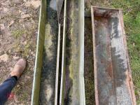 3 MIXED GALVANISED GROUND FEED TROUGHS - 3