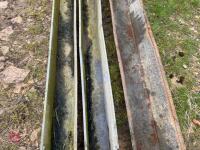 3 MIXED GALVANISED GROUND FEED TROUGHS - 4