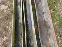 3 MIXED GALVANISED GROUND FEED TROUGHS - 5