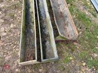 3 MIXED GALVANISED GROUND FEED TROUGHS - 6