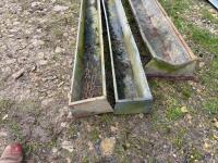 3 MIXED GALVANISED GROUND FEED TROUGHS - 7