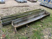 3 MIXED GALVANISED GROUND FEED TROUGHS - 8