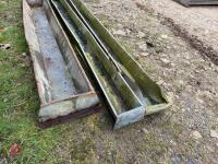 3 MIXED GALVANISED GROUND FEED TROUGHS - 9