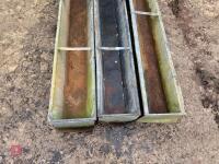 3 GALVANISED 9' GROUND FEED TROUGHS - 2