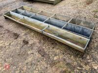 3 GALVANISED 9' GROUND FEED TROUGHS - 8