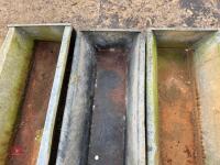 3 GALVANISED 9' GROUND FEED TROUGHS - 9