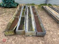 4 GALVANISED 9' GROUND FEED TROUGHS