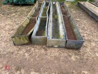4 GALVANISED 9' GROUND FEED TROUGHS - 2