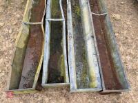 4 GALVANISED 9' GROUND FEED TROUGHS - 3