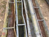 4 GALVANISED 9' GROUND FEED TROUGHS - 4