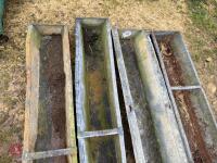 4 GALVANISED 9' GROUND FEED TROUGHS - 6