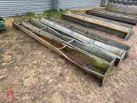 4 GALVANISED 9' GROUND FEED TROUGHS - 7
