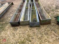 4 GALVANISED 9' GROUND FEED TROUGHS - 8
