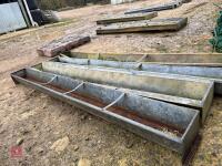 4 GALVANISED 9' GROUND FEED TROUGHS - 9