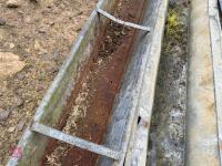 4 GALVANISED 9' GROUND FEED TROUGHS - 11