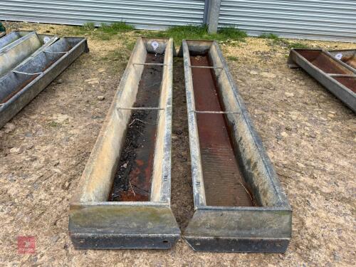 2 GALVANISED 8' GROUND FEED TROUGHS
