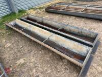 2 GALVANISED 8' GROUND FEED TROUGHS - 2