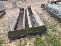 2 GALVANISED 8' GROUND FEED TROUGHS - 6