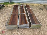 3 GALVANISED 8' GROUND FEED TROUGHS