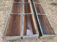 3 GALVANISED 8' GROUND FEED TROUGHS - 2