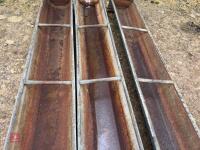 3 GALVANISED 8' GROUND FEED TROUGHS - 3