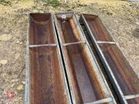3 GALVANISED 8' GROUND FEED TROUGHS - 4