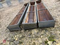 3 GALVANISED 8' GROUND FEED TROUGHS - 6