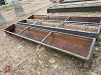 3 GALVANISED 8' GROUND FEED TROUGHS - 8