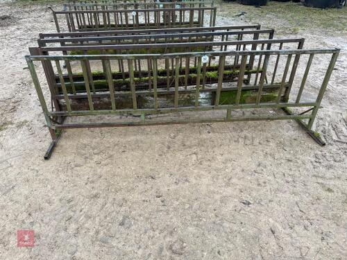 4 METAL FREESTANDING 10' FEED BARRIERS