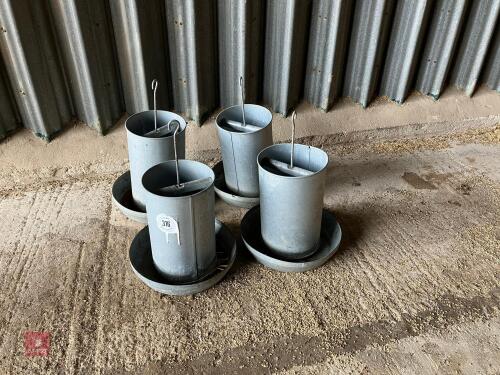 4 GALVANISED POULTRY FEEDERS