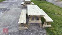 1.6M GARDEN BENCHES & TABLE - 2