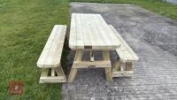 1.6M GARDEN BENCHES & TABLE - 4