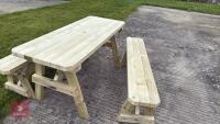 1.6M GARDEN BENCHES & TABLE - 6