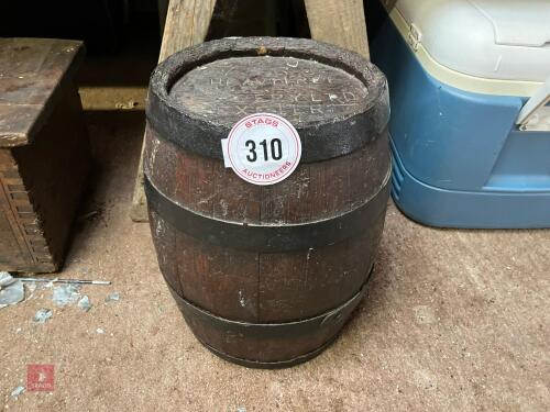 SMALL OAK BARREL - 17'' HIGH (310)