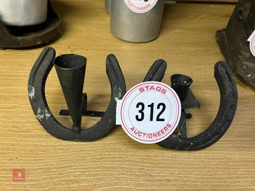 2 HORSESHOE CANDLE STICK HOLDERS (312)