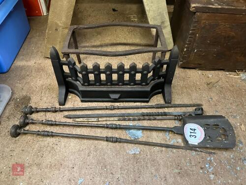FIRE PLACE HEARTH AND TOOLS (314)