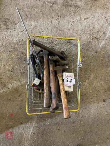 BASKET OF HAMMERS & TOOLS (215)