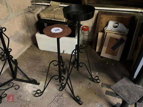 2 IRON PLANT POT STANDS (328)