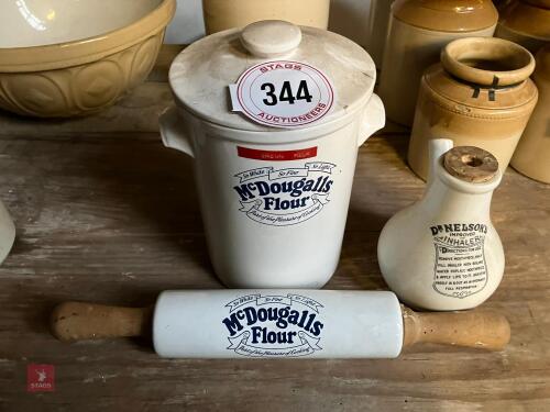 MCDOUGALLS ROLLING PIN & FLOUR JAR (344)