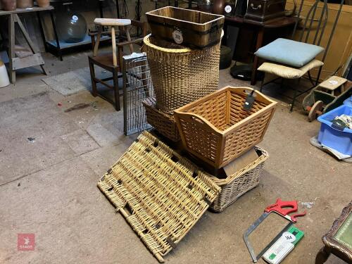 QTY OF VARIOUS LARGE WICKER BASKETS(365)