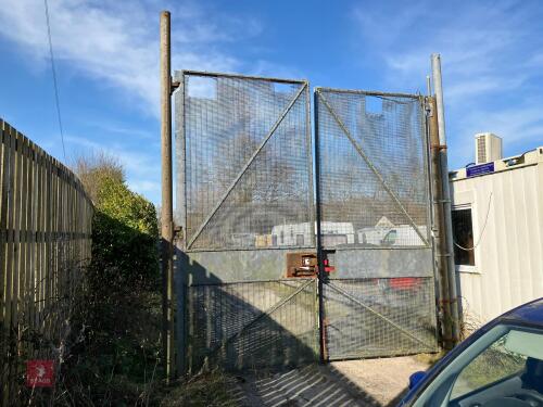 PAIR OF LARGE EX MOD SECURITY GATES