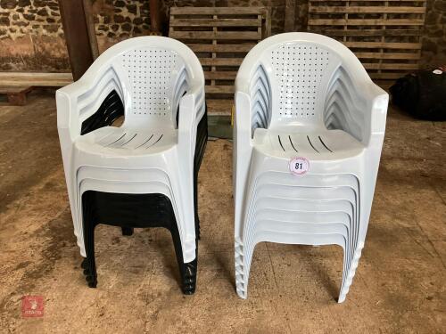 14 STACKABLE OUTDOOR CHAIRS (81)