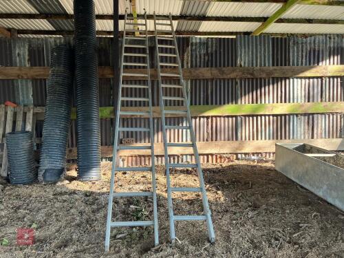 2 ALUMINIUM 15' EXTENDABLE LADDERS