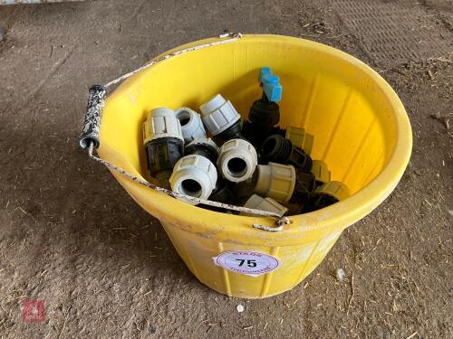 BUCKET OF PLASSON 25MM FITTINGS (75)