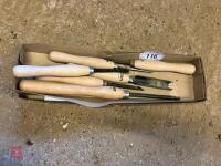6 AXMINSTER CRAFT SPINDLE LATHE CHISELS - 3