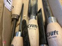 6 AXMINSTER CRAFT SPINDLE LATHE CHISELS - 6