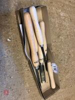6 AXMINSTER CRAFT SPINDLE LATHE CHISELS - 7